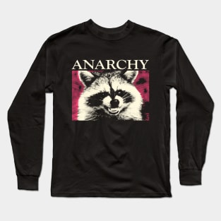 Anarchy Raccoon Pink Long Sleeve T-Shirt